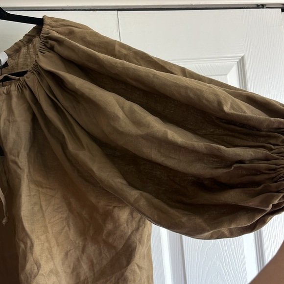 Chic Le Frique 100% Linen Oversized Blouse Top - Picture 3 of 6